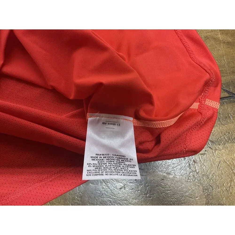 Nike Pro Combat Fitted Men's Size Large Orange Activewear Top Shirt - Picture 9 of 11